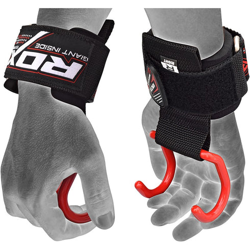 RDX W15 ANCHOR GYM HOOK STRAPS(Red)-1